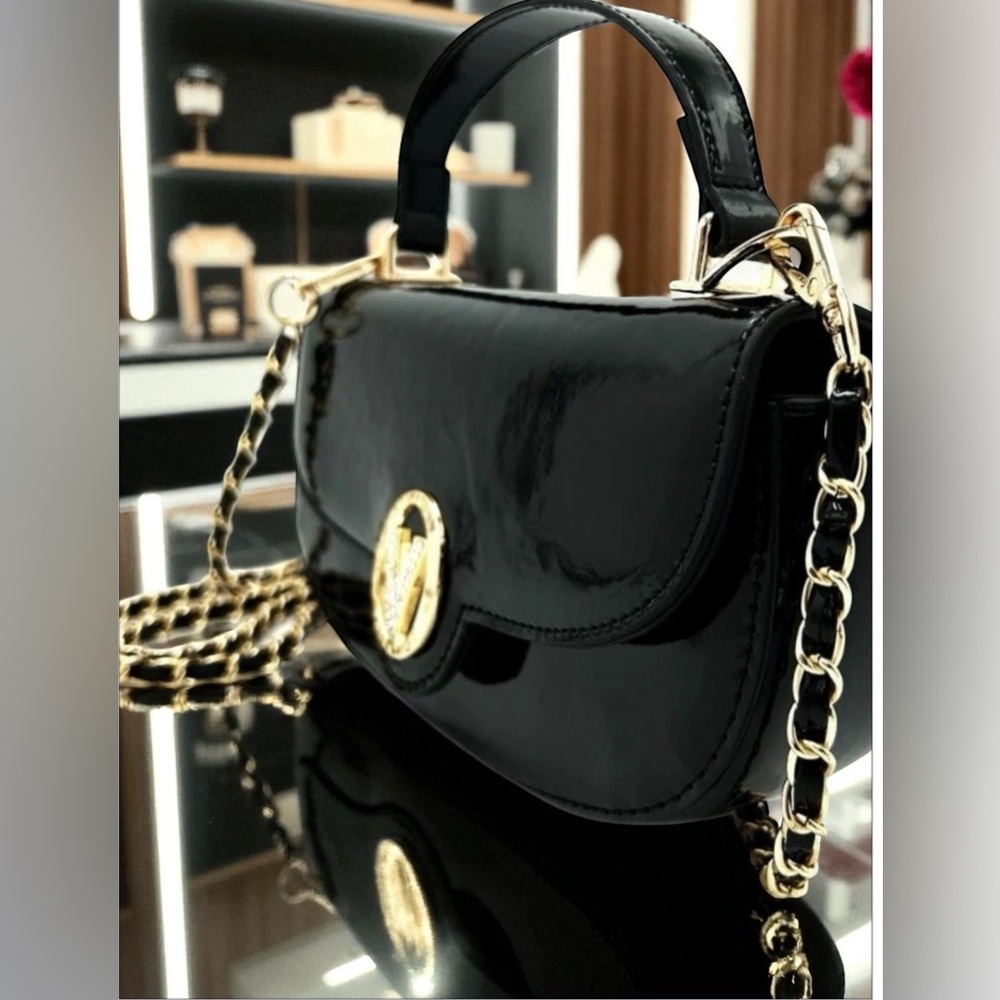 Valentino Orlandi Black Patent Leather Handbag - Picture 2 of 7